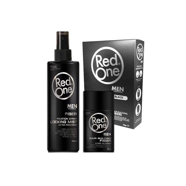 RedOne Hair Fiber & Fixation Spray Black Set 1x2 - Awarid UAE