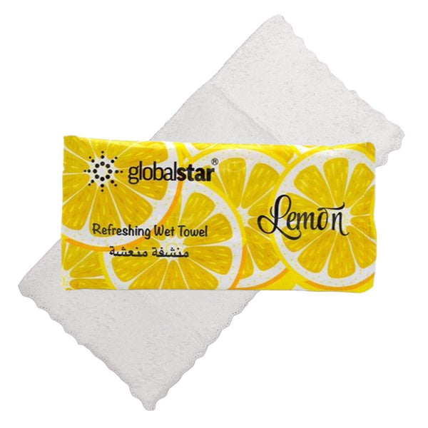 Globalstar Refreshing Wet Towel Lemon 400pcs - RT01 - Awarid UAE