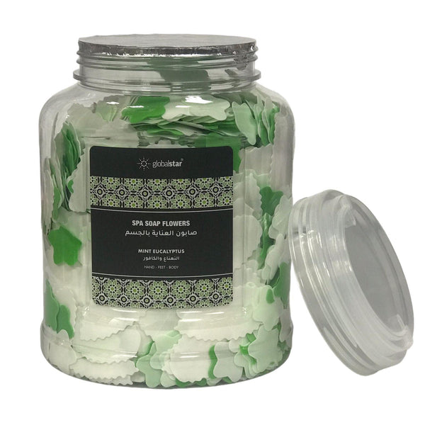 Globalstar Spa Soap Flowers For Hands, Feet And Body Mint Eucalyptus Scent 220g - Awarid UAE