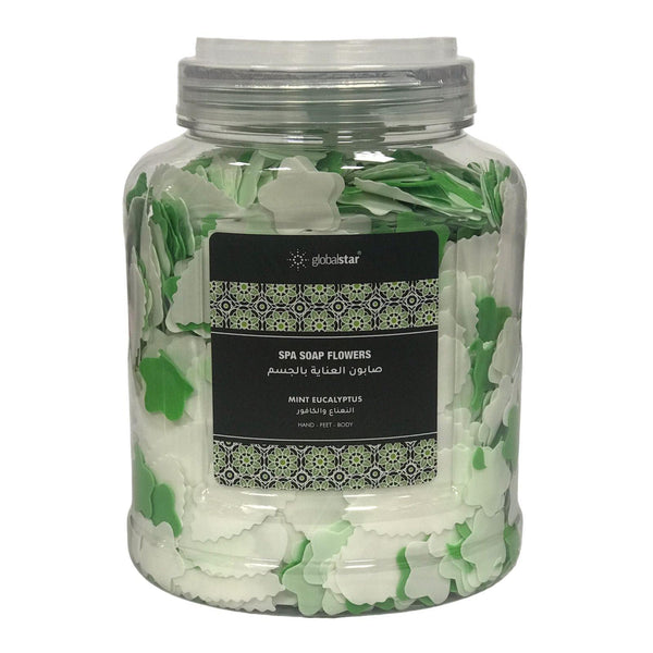 Globalstar Spa Soap Flowers For Hands, Feet And Body Mint Eucalyptus Scent 220g - Awarid UAE