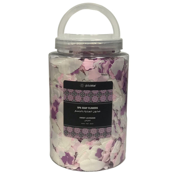 Globalstar Spa Soap Flowers For Hands, Feet And Body Lavender Scent 800g - Awarid UAE
