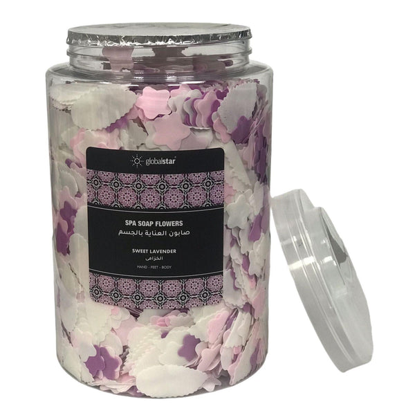 Globalstar Spa Soap Flowers For Hands, Feet And Body Lavender Scent 800g - Awarid UAE