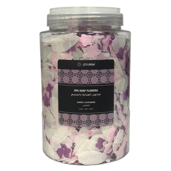 Globalstar Spa Soap Flowers For Hands, Feet And Body Lavender Scent 800g - Awarid UAE