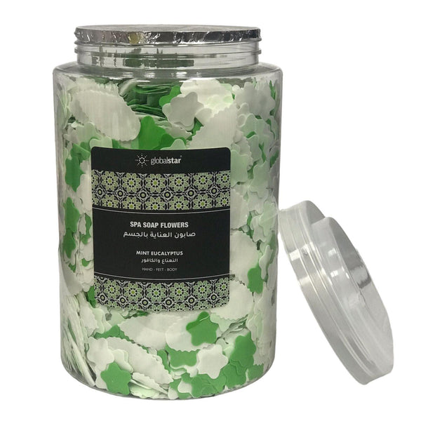Globalstar Spa Soap Flowers For Hands, Feet And Body Mint Eucalyptus Scent 800g - Awarid UAE