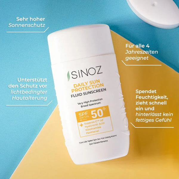 Sinoz Daily Liquid Sunscreen SPF50+ PA++++ 50ml – Rejuvenating, Hydrating, All Skin Types