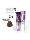 Morfose 10 Hair Color Cream with Argan Oil - 7.1 Medium Ash Blonde, 100ml