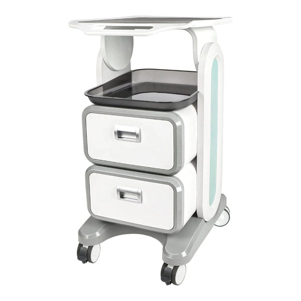 Globlastar Multi-Use Medical & Salon Trolley Cart with 2 Drawers – ABS Professional Rolling Utility Cart for Spa, Clinic, Hospital & Office