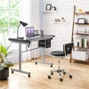 Global Star Lab Stool: Adjustable height with wheels, black back support. Ideal for spa, office, and salon use.pen_spark