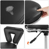 Global Star Lab Stool: Adjustable height with wheels, black back support. Ideal for spa, office, and salon use.pen_spark