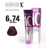 Morfose 10 Hair Color Cream (100ml): 6.74 Nutshell shade with Argan Oil for nourished hair.pen_spark