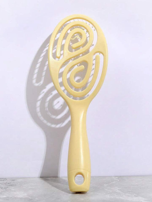 Globalstar Light Yellow Curved Bone Comb - Luxury Scalp Massage and Styling Essential