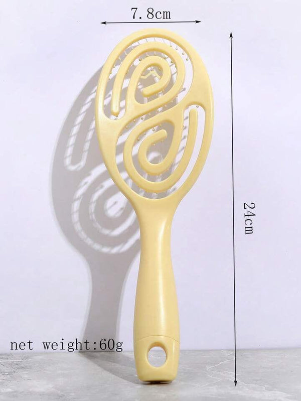 Globalstar Light Yellow Curved Bone Comb - Luxury Scalp Massage and Styling Essential