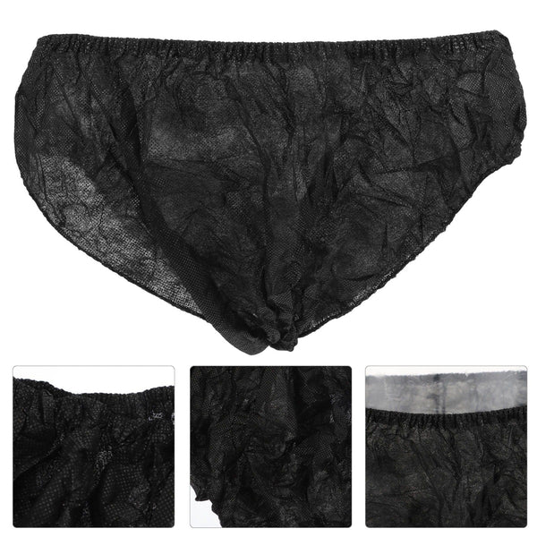 Globalstar Black Disposable Underwear - Pack of 50pcs for Travel, Spa, and Everyday Use