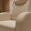 Globalstar Luxury Light Beige Pedicure Chair – Cup Holder, Synthetic Leather & Comfort Sponge