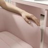 Globalstar Pink Manicure Table Set – Single Nail Station with Two Chairs, Sintered Stone Top, USB Charger and Socket