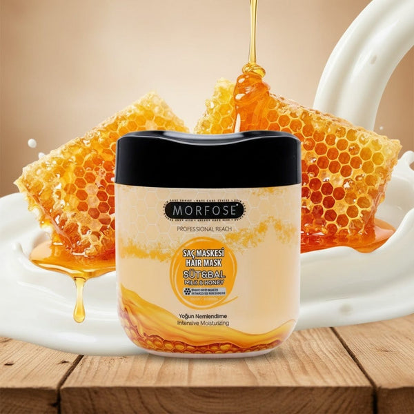 Morfose Milk & Honey Hair Mask 500 ml – Intense Moisturizing & Repairing Treatment for Dry and Damaged Hair