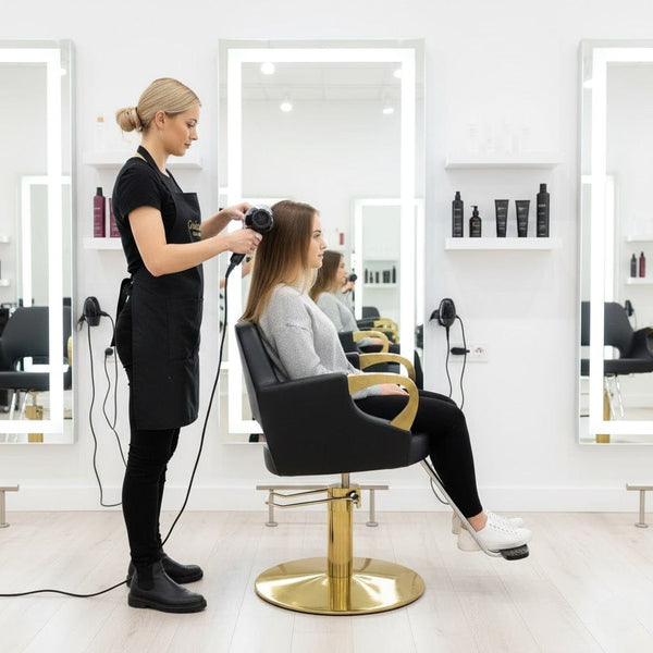 Globalstar Luxury Black & Gold Multi-Purpose Salon Chair