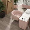 Globalstar Pink Manicure Table Set – Single Nail Station with Two Chairs, Sintered Stone Top, USB Charger and Socket