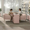 Globalstar Pink Manicure Table Set – Single Nail Station with Two Chairs, Sintered Stone Top, USB Charger and Socket
