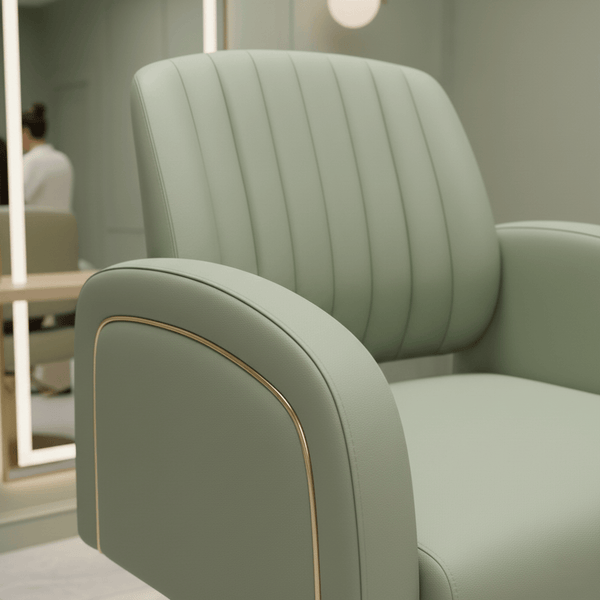 Globalstar Green Stainless Steel Base Styling Chair - Ergonomic Salon Chair with 360° Swivel