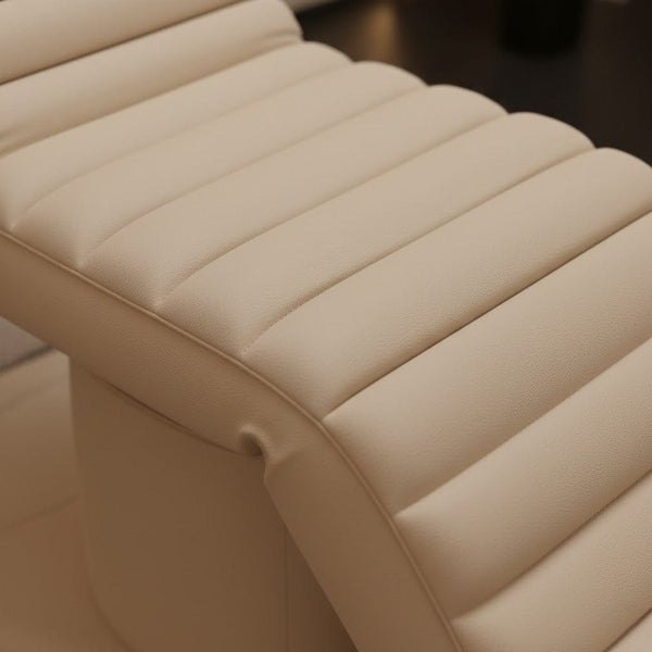 سرير تجميل احترافي من غلوبال ستار، مناسب للصالونات والمنتجعات الصحية - كرسي استرخاء قابل للتحويل، بيج، جلد صناعي