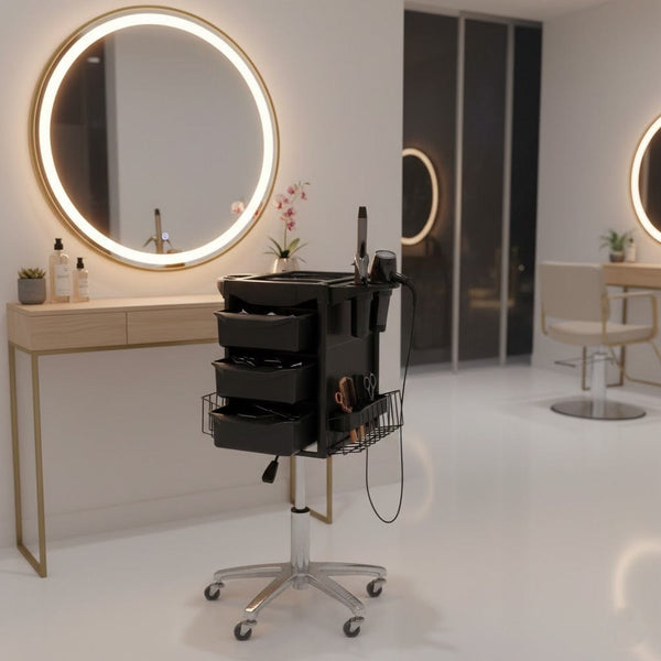 Globalstar Professional Salon Trolley – 3-Drawer Spa, Clinic and Tattoo Utility Cart with Swivel Wheels