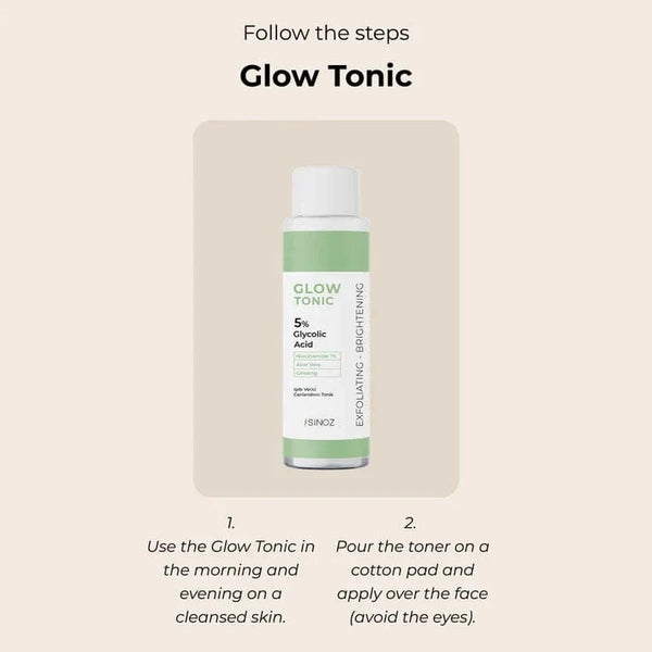 Sinoz Glow Tonic 200ml – Pore Tightening, Exfoliating, Purifying with Salicylic Acid, Niacinamide & Ginseng