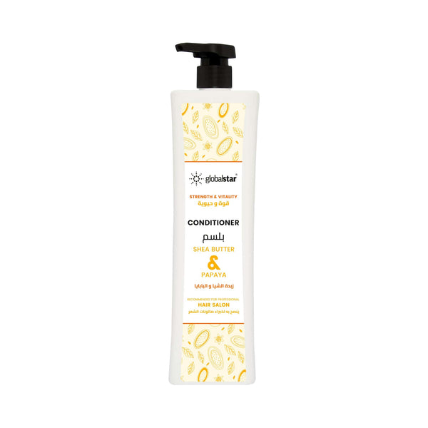 Globalstar Shampoo & Conditioner 1000ml with Shea Butter & Papaya – Frizz Control, Damage Repair & Intense Hydration