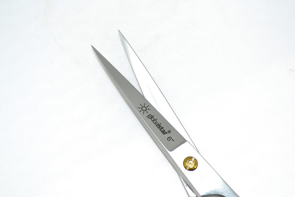Globalstar Professional Barber Scissors 6'' Stainless Steel with Rubber Grip - Precision Hair Cutting Shears