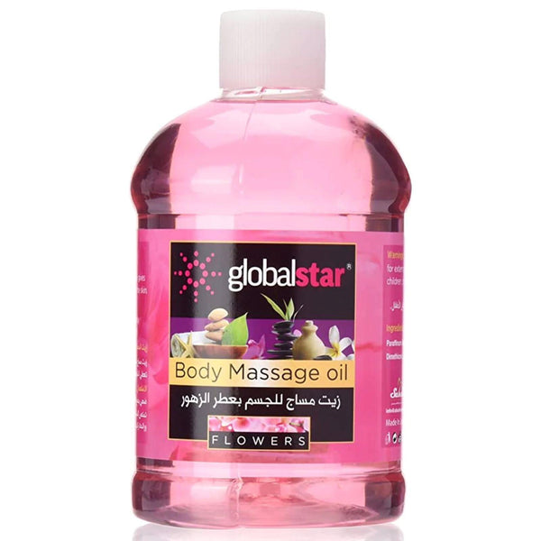Globalstar Body Massage Oil Flowers Scent 500ml - Awarid UAE