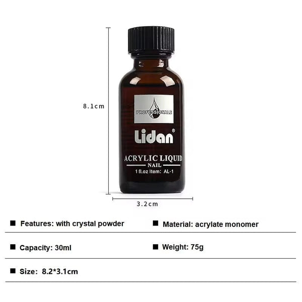 Globalstar Lidan Acrylic Liquid 30ml - The Ultimate Companion for Flawless Nail Enhancements