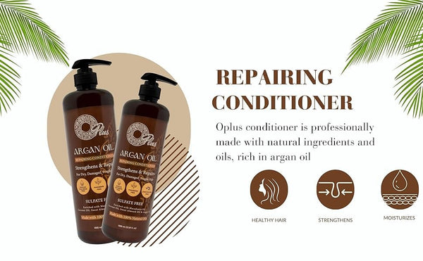 OPlus Argan Oil Hair Care Set – 4-Piece Collection with Natural Oils for Hydrated and Healthy Hair, 500 ml