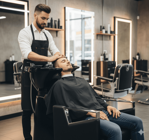 كرسي غسيل شعر احترافي من جلوبال ستار مع حوض غسيل – وحدة غسيل شعر خلفية قابلة للإمالة