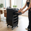 Globalstar Professional Salon Trolley with Metal Frame & 5 PVC Drawers – Ultimate Hairdressing and Barber Organizer
