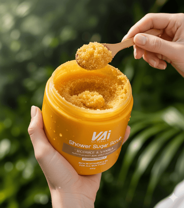 Vai Naturals Body Care Trio Licorice & Vanilla – Sugar Scrub 600g, Body Soap 500ml & 48-Hour Hydrating Body Butter 300ml