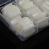 Globalstar 500pcs Natural Acrylic Full Cover Artificial False Nails Tips with Storage Box for Home and Salon Manicures