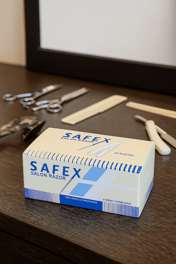Treet Safex Disposable Professional Salon Razors Box of 25 | Hygienic Single Edge Blades for Smooth Shaving