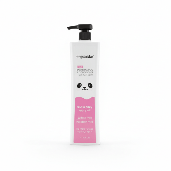 Globalstar 2 in 1 Baby Shampoo & Conditioner Soft & Silky – Paraben & Sulfate Free, 1L