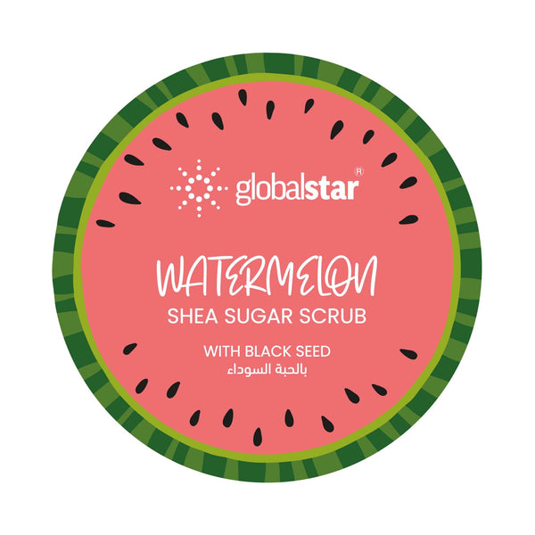 مقشر زبدة الشيا والسكر بالبطيخ من غلوبال ستار - لتفتيح وترطيب البشرة (600 غرام)