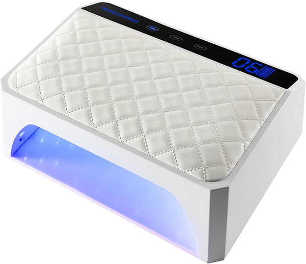 Globalstar 178W Double Hand Rechargeable UV LED Nail Lamp with PU Cushion - Professional Cordless Nail Dryer
