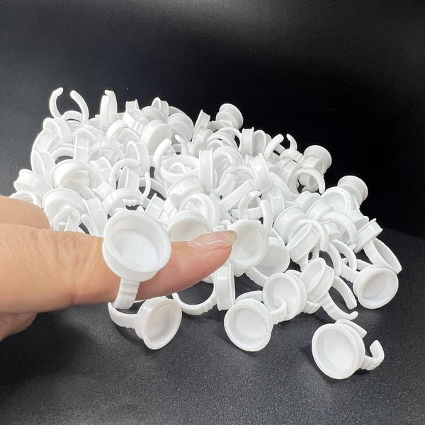 Globalstar 100PCS Disposable Tattoo Ink Caps Rings - Perfect for Microblading and Semi-Permanent Makeup