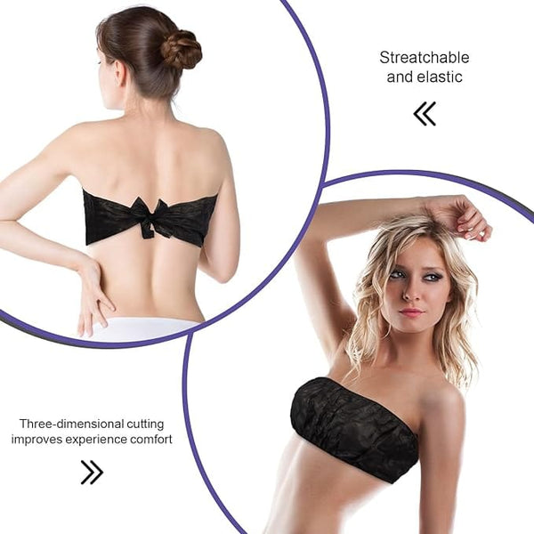 Globalstar 20pcs Women's Disposable Strapless Bras - Perfect for Vacation, Spa, and Spray Tanning