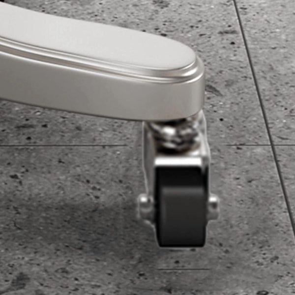 Global Star Grey PU Leather Rolling Stool Chair: Height adjustable, comfortable seating for office, salon, spa.pen_spark