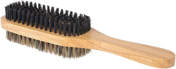 Globalstar Men's Double-Sided Beard Brush - Solid Wood Handle Mustache Shaving Comb