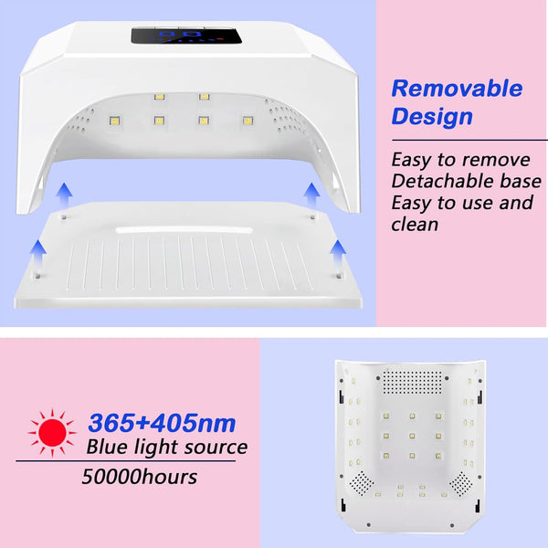 Globalstar Rechargeable 60W Cordless UV LED Nail Lamp with Automatic Sensor - Professional Gel Nail Dryer