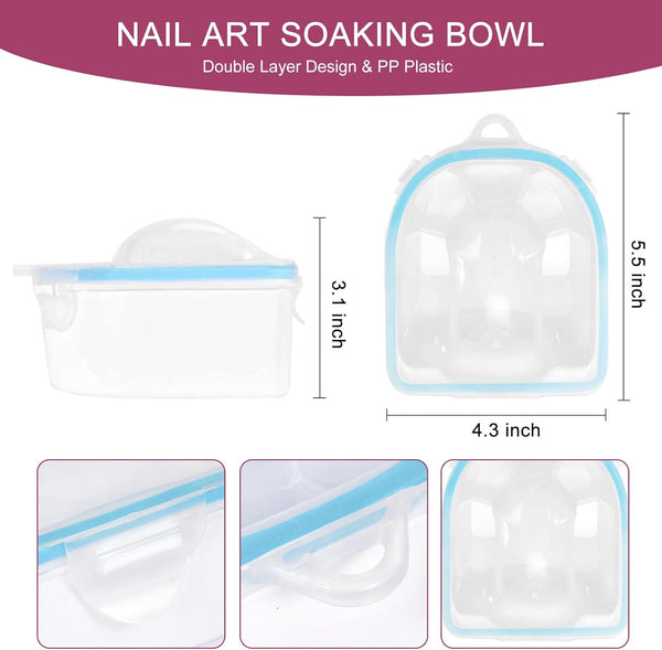 Globalstar Blue Nail Soaking Bowls - The Ultimate Gel Nail Polish Remover Solution