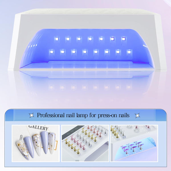 Globalstar 178W Double Hand Rechargeable UV LED Nail Lamp with PU Cushion - Professional Cordless Nail Dryer