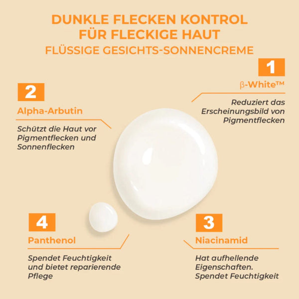 واقي الشمس السائل من سينوز بعامل حماية SPF50+ للبشرة المعرضة للبقع - حماية لطيفة وعطرة من الشمس وتوحيد لون البشرة، 50 مل 