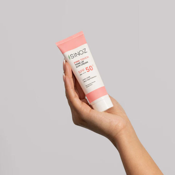 واقي الشمس للوجه سينوز بينك تاتش بعامل حماية 50 - لتفتيح البشرة، وتوحيد لونها، ومكافحة علامات التقدم في السن، 50 مل 