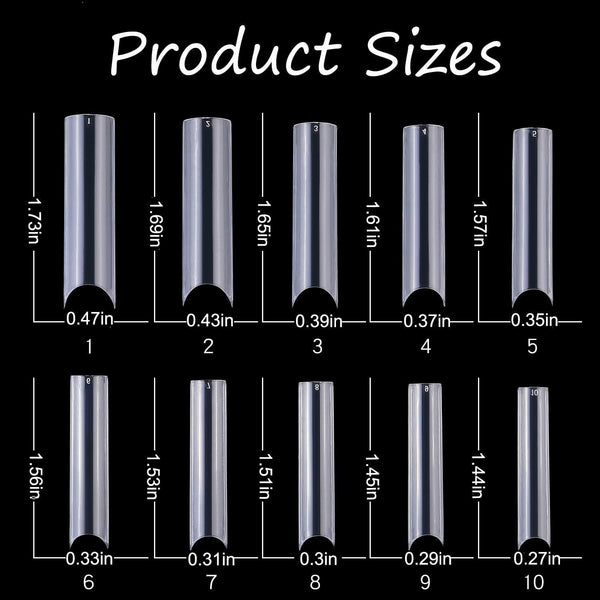 Global Star Extra Long C Curve Half Cover Nail Tips 120pcs - Statement Nails